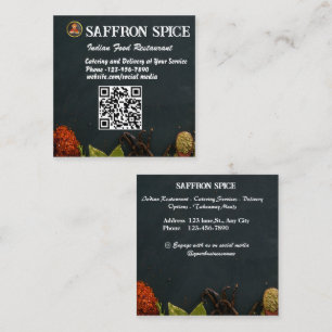 Square Indian Restaurant Business Card Quadratische Visitenkarte