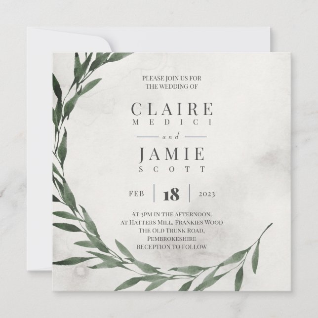 SQUARE INVITE Classic RUSTIC Feiertagskarte (Vorderseite)
