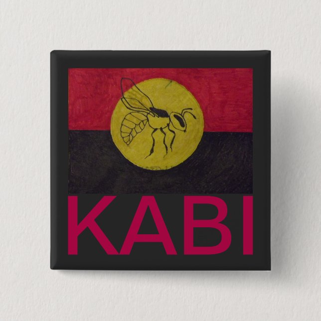 SQUARE KABI KABVAI WAR ABZEICHEN - CRIMSON LETTERI BUTTON (Vorderseite)