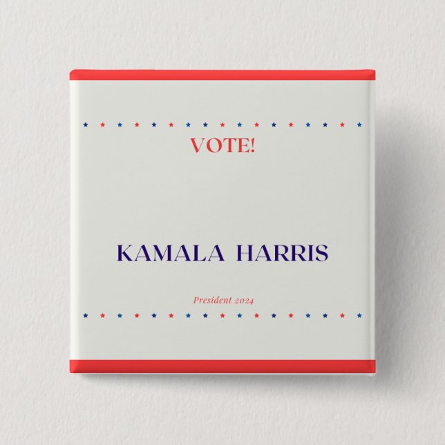 Square Kamala Harris Button (Vorderseite)