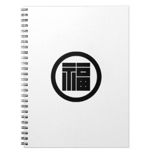 Square kanji character for FUKU in circle Notizblock