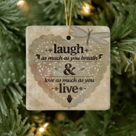 Square Keramik Ornament lachen so viel wie Sie Lie