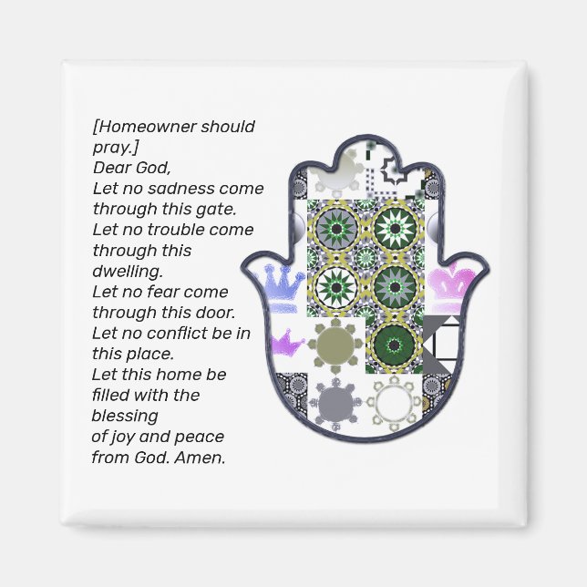 Square Khamsa Hand Magnet 1 Eigentümer (Vorne)