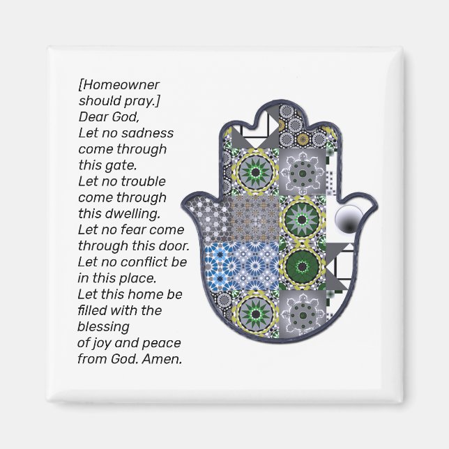 Square Khamsa Hand Magnet 2 Eigentümer (Vorne)