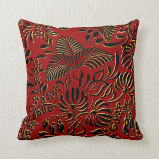 Square Kissen Floral Red Black