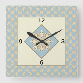 Square Kitchen Clock Medallin am Himmel blau Quadratische Wanduhr
