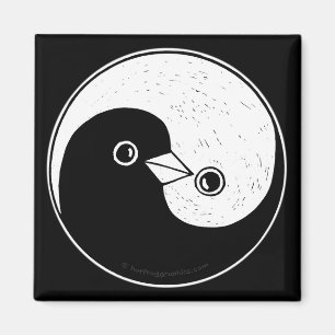 Square Kühlschrankmagnet mit b/w YinYang Friedens Magnet