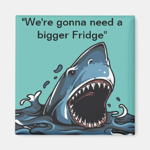 "Square Kühlschrankmagnet mit Great White Hai Magnet