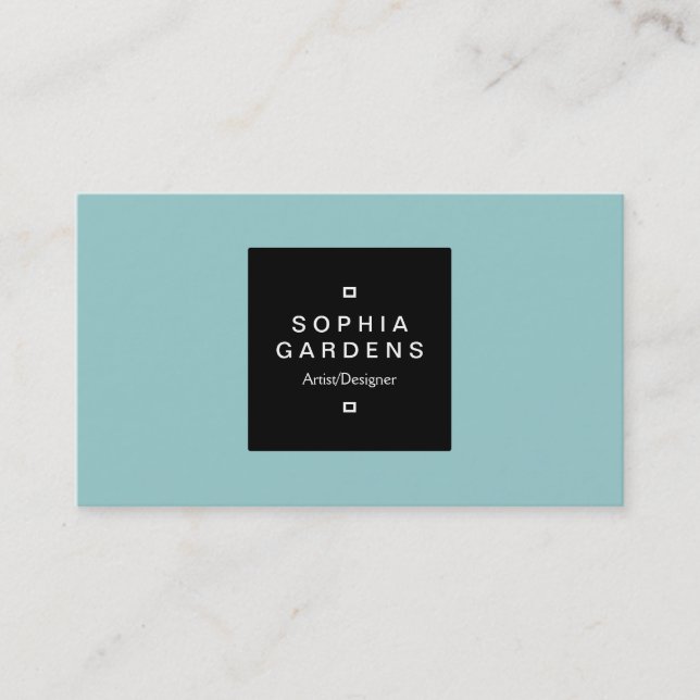 Square Label 01 - Light Blue Green Visitenkarte (Vorderseite)