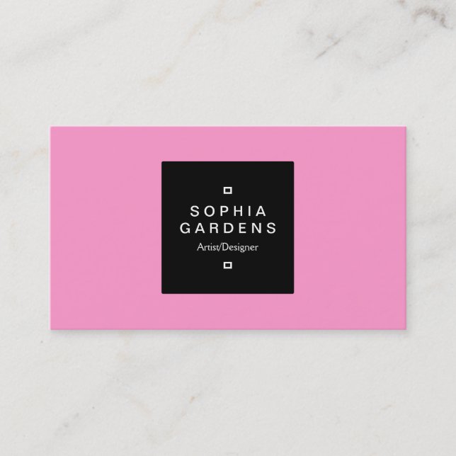 Square Label 01 - Rosa Visitenkarte (Vorderseite)