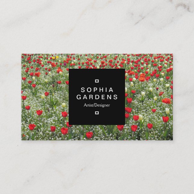 Square Label 01a - Bett der Tulips Visitenkarte (Vorderseite)