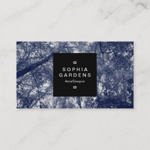 Square Label 01a - Blauer Herbst Visitenkarte