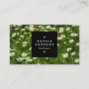 Square Label 01a - Daisy Meadow Visitenkarte