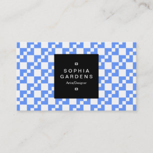 Square Label 01a - Domino Patchwork - Baby Blue Visitenkarte