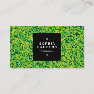 Square Label 01a - Grüne Marmorierung Visitenkarte