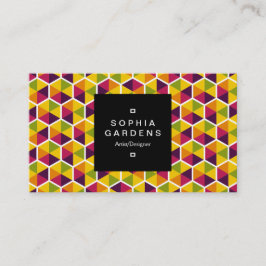 Square Label 01a - Hexagonal Muster 01 Visitenkarte