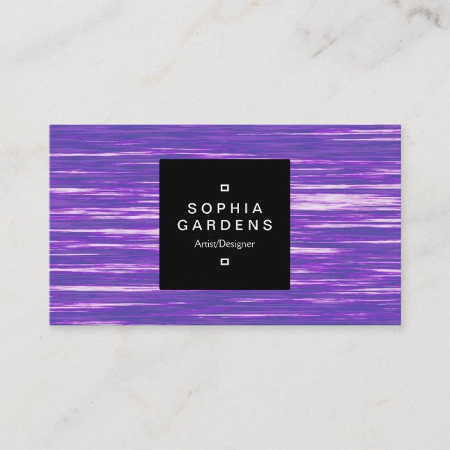 Square Label 01a - Lila Rippel Visitenkarte (Vorderseite)