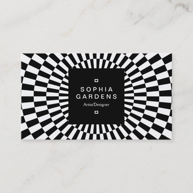 Square Label 01a - Op Art 01 Visitenkarte (Vorderseite)