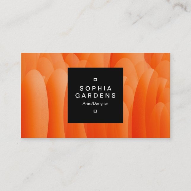 Square Label 01a - Orange Petals Visitenkarte (Vorderseite)