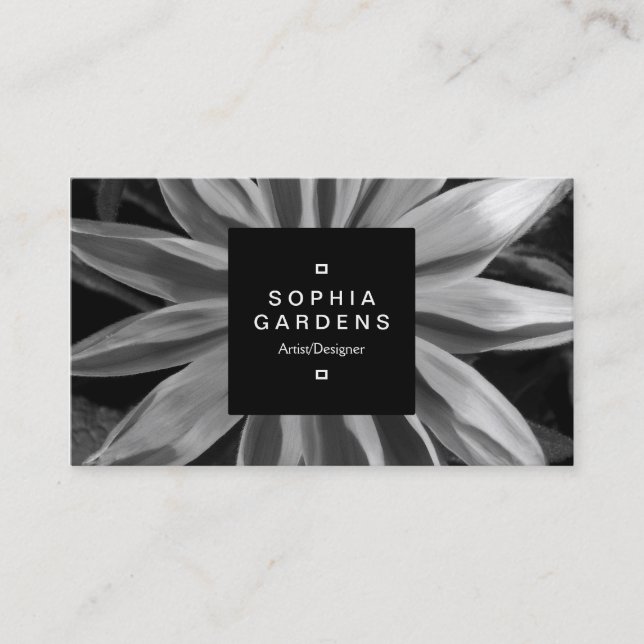 Square Label 01a - Rudbekia BW Visitenkarte (Vorderseite)
