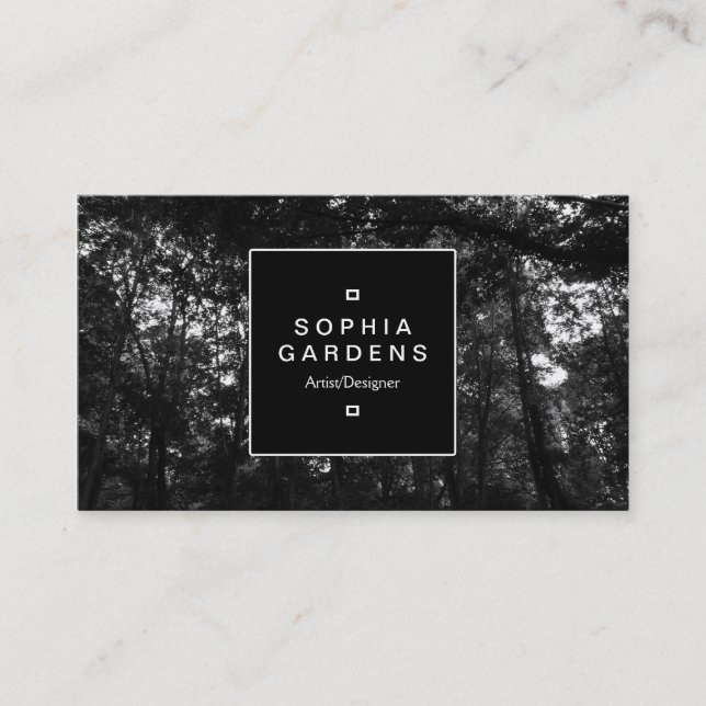 Square Label 02a - Dunkler Wald Visitenkarte (Vorderseite)