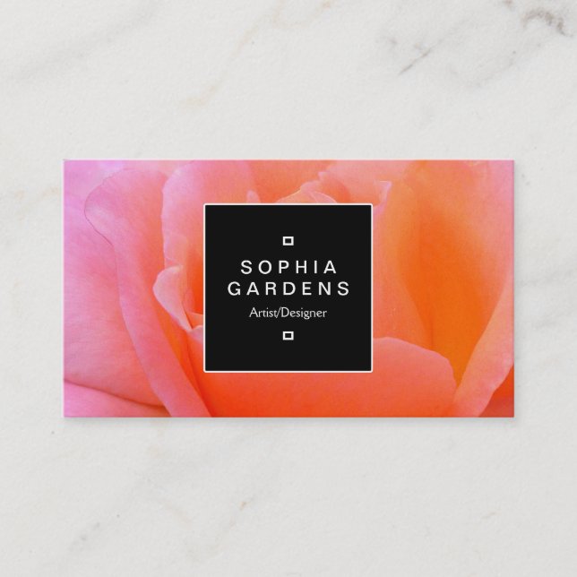Square Label 02a - Rose Visitenkarte (Vorderseite)