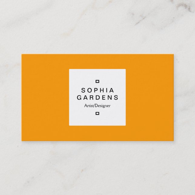 Square Label 03 - Gelbes Orange Visitenkarte (Vorderseite)