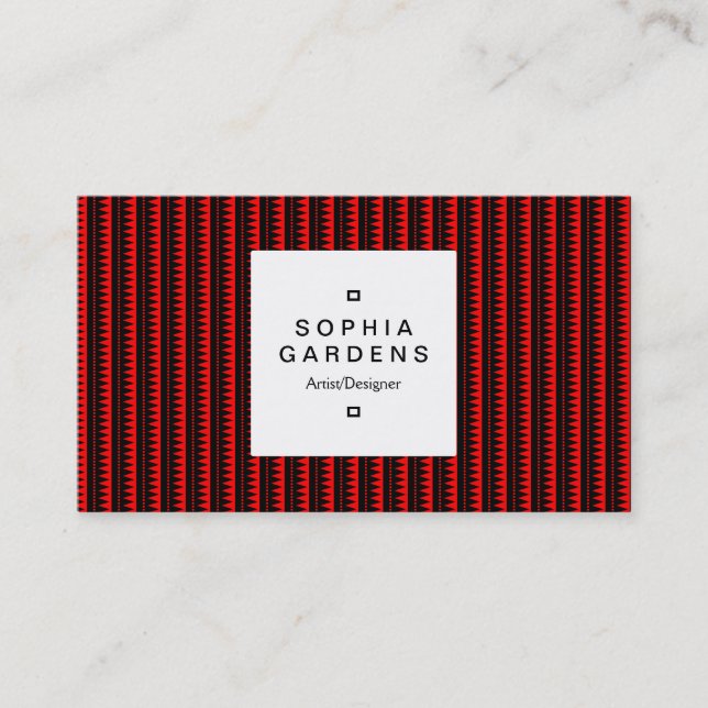 Square Label 03a - Aztec Mountains 02 - Rot Visitenkarte (Vorderseite)