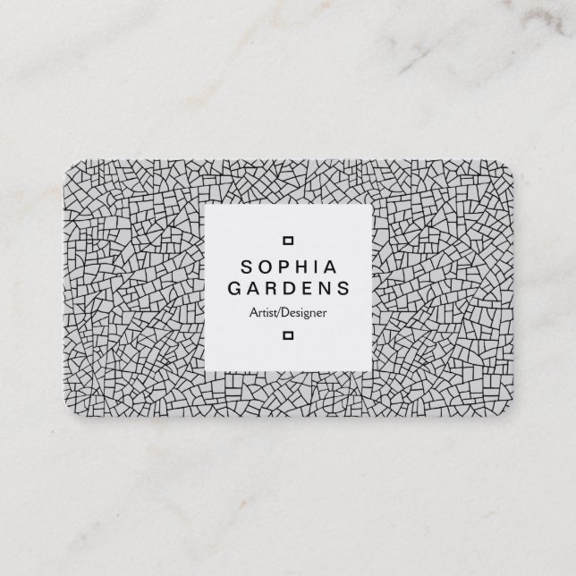 Square Label 03a - Craquelure Pattern Visitenkarte (Vorderseite)
