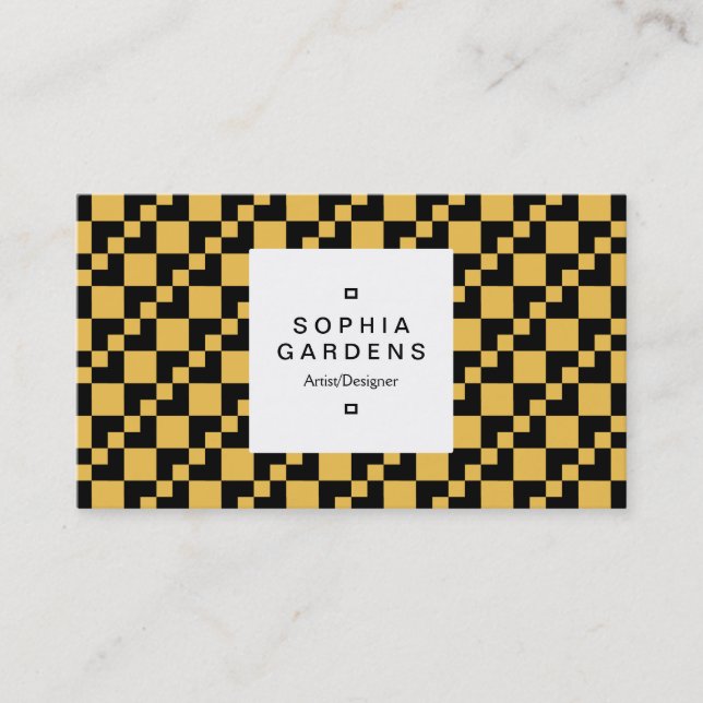 Square Label 03a - Domino Patchwork - Amber Visitenkarte (Vorderseite)