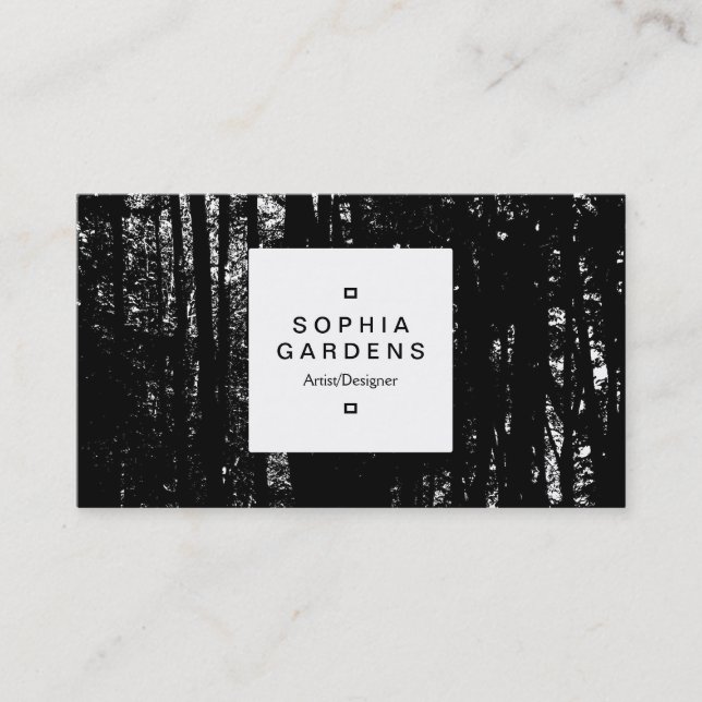 Square Label 03a - Dunkles Holz Visitenkarte (Vorderseite)