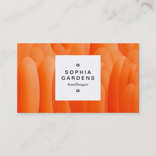 Square Label 03a - Orange Petals Visitenkarte (Vorderseite)