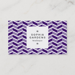 Square Label 03a - Schattierte Chevrons - DP Lila Visitenkarte
