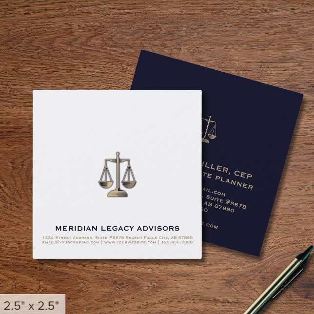 Square Legal Justice Scale Logo Business Card Quadratische Visitenkarte (Von Creator hochgeladen)