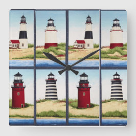 Square Lighthouse Wall Clock Quadratische Wanduhr