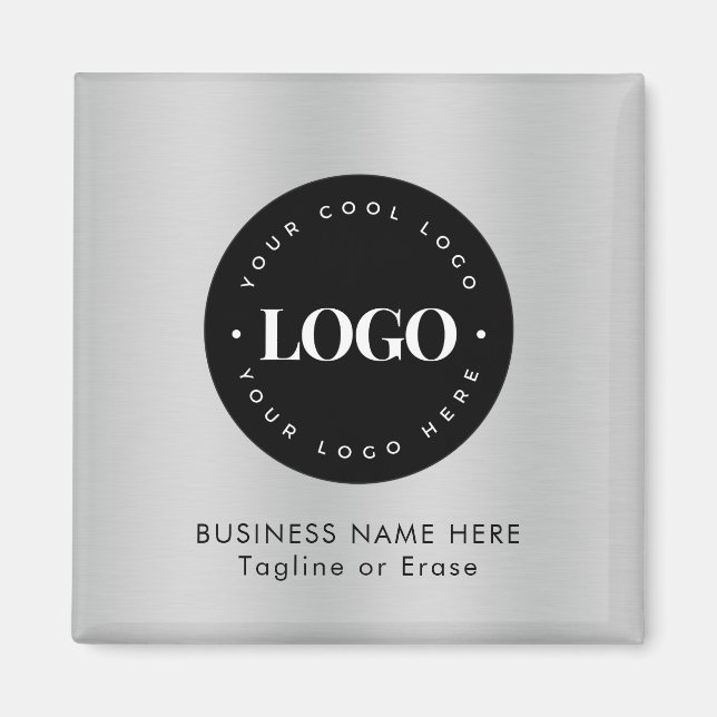 Square Magnet Silver Business-Logo speziell für di (Vorne)
