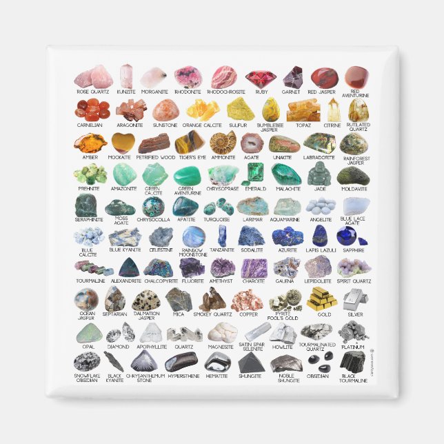 Square Magnet The Crystal Collection Rainbow Rocks (Vorne)