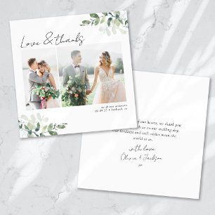 Square Minimalistisch Foto Wedding Dankeschön Card Einladung