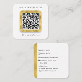 Square Modern Gold Networking beruflich QR-Code Quadratische Visitenkarte