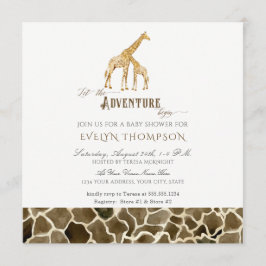 Square Modern Safari Adventure Baby Shower Giraffe Einladung