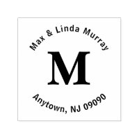 Square Monogram Briefmarke mit Ober- und Unterlini
