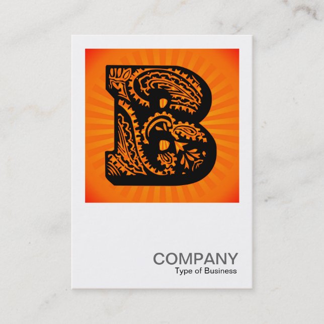 Square Monogram - Paisley Sunburst - B Visitenkarte (Vorderseite)
