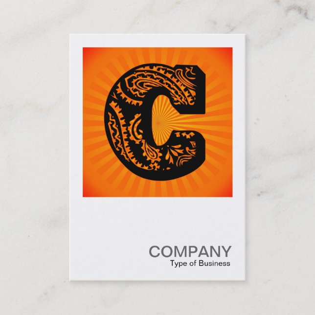 Square Monogram - Paisley Sunburst - C Visitenkarte (Vorderseite)