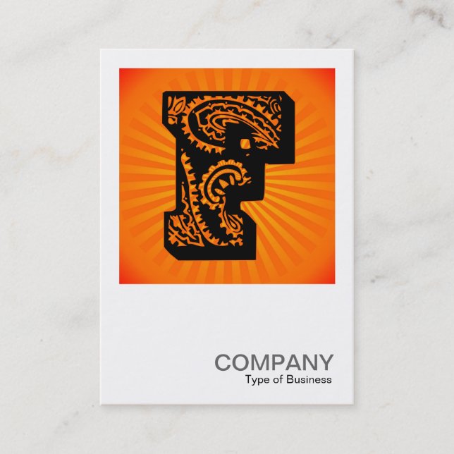 Square Monogram - Paisley Sunburst - F Visitenkarte (Vorderseite)