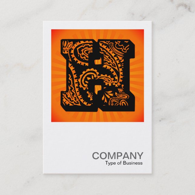 Square Monogram - Paisley Sunburst - H Visitenkarte (Vorderseite)
