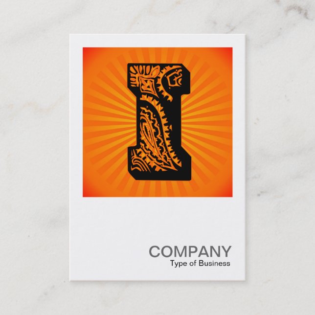 Square Monogram - Paisley Sunburst - I Visitenkarte (Vorderseite)