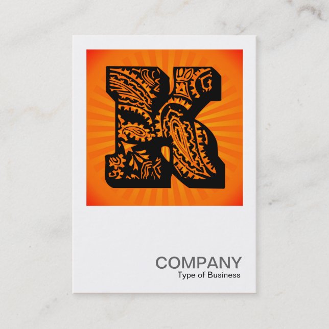Square Monogram - Paisley Sunburst - K Visitenkarte (Vorderseite)