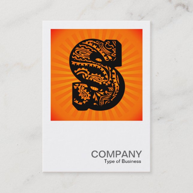 Square Monogram - Paisley Sunburst - S Visitenkarte (Vorderseite)