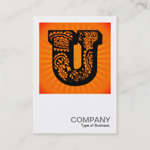 Square Monogram - Paisley Sunburst - U Visitenkarte