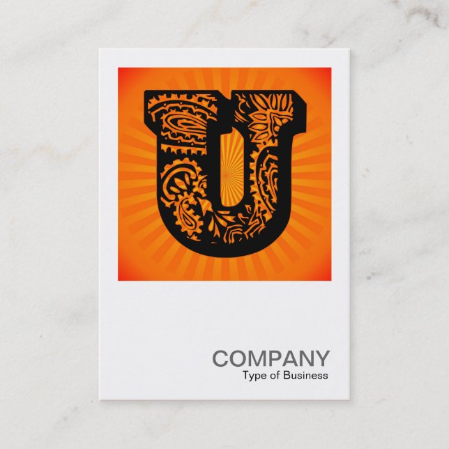 Square Monogram - Paisley Sunburst - U Visitenkarte (Vorderseite)